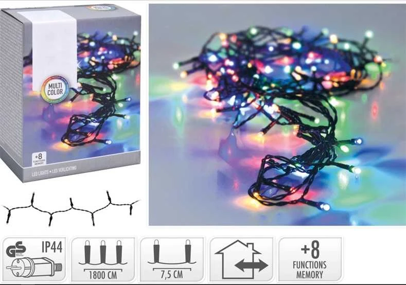 Christmas Decoration KALĖDINĖS LEMPUTĖS GIRLIANDA 240 LED SU LAIKMAČIU MULTICOLOR 809580