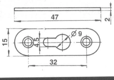 HP Nežinomas Pakabinimo ąselė F4-128, 15 x 47 x 2 mm, 50 vnt.