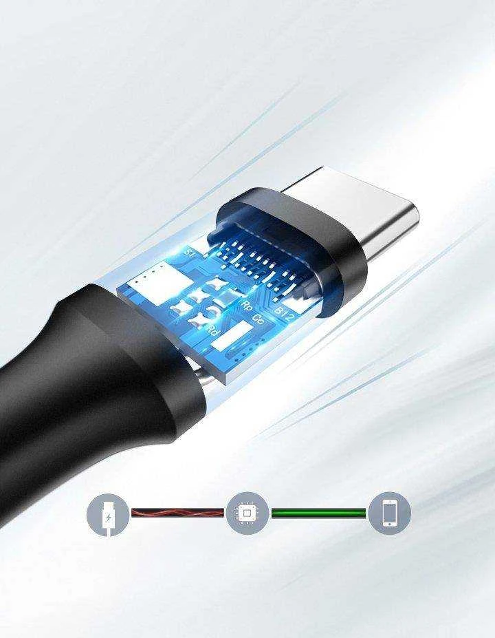 Nikeliu dengtas USB-C kabelis UGREEN 1m juodas