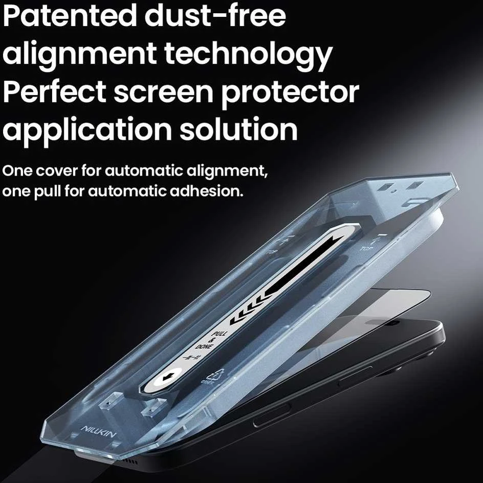 Nillkin Apsauginis stiklas 2.5D CP+ PRO juodos spalvos skirtas Apple iPhone 17 Pro (su aplikatoriumi)