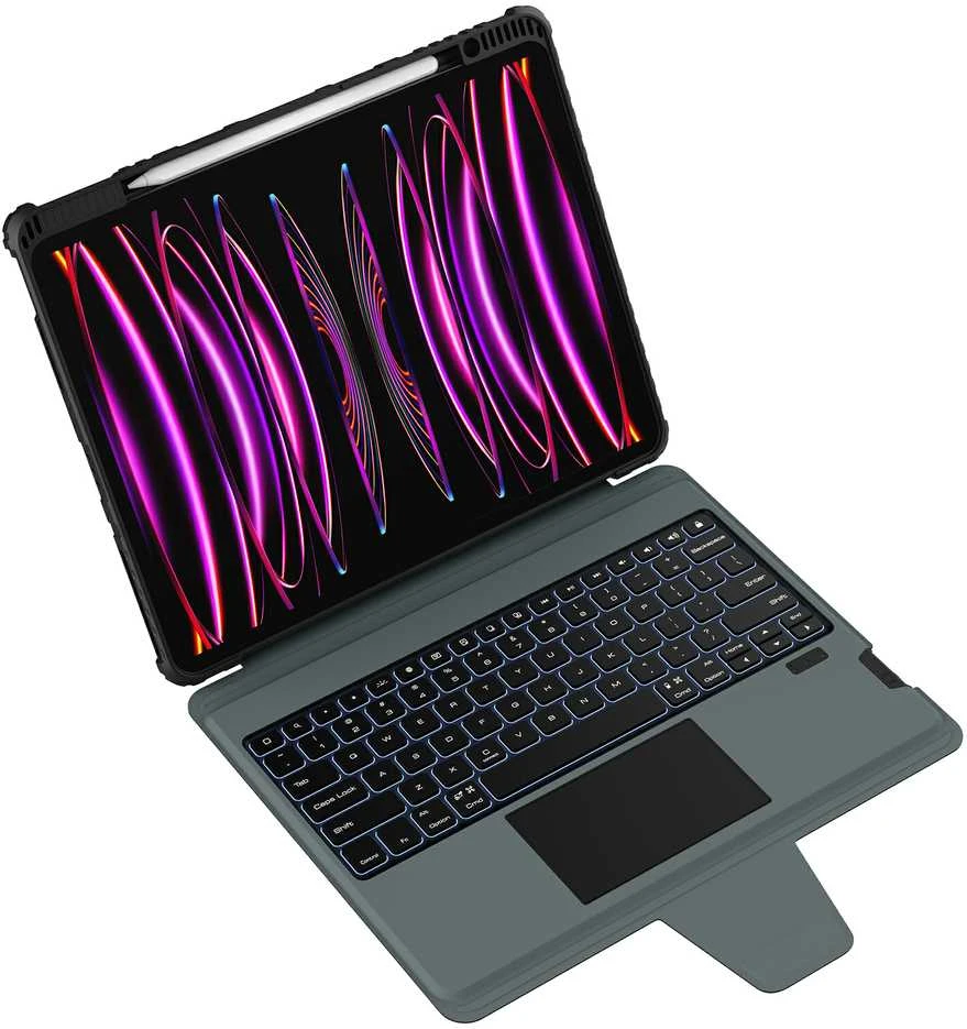 Nillkin Bumper Link Keyboard dėklas (Backlit Version) skirtas Apple iPad Pro 12.9 2020/2021/2022/ Air 13 2024/2025 juodos spalvos