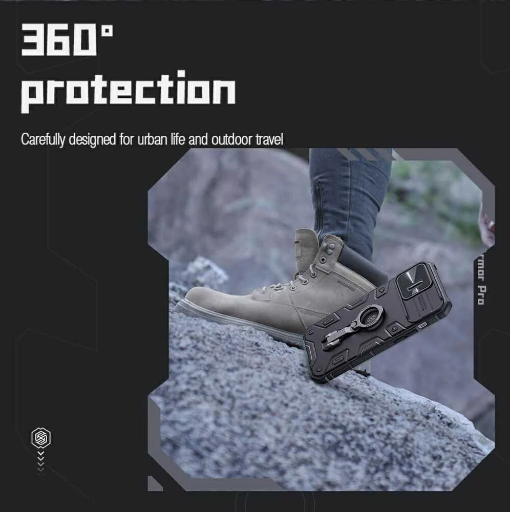 Dėklas Nillkin CamShield Armor Pro Apple iPhone 14 Pro žalias