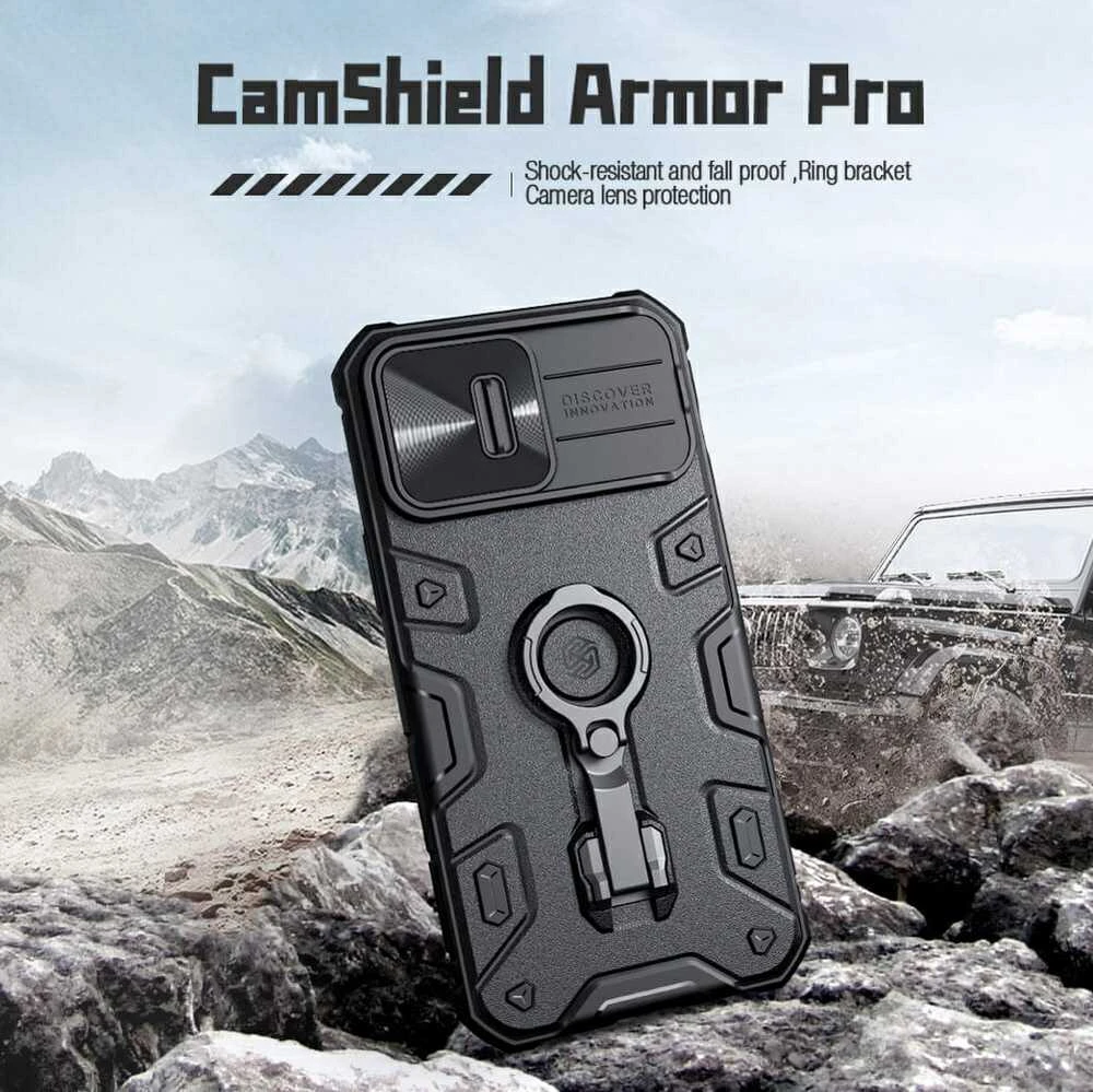 Dėklas Nillkin CamShield Armor Pro Apple iPhone 14 Pro žalias