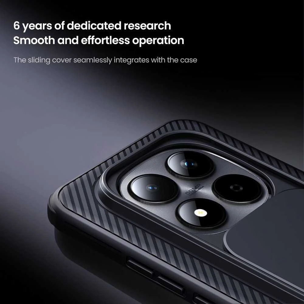 Nillkin CamShield PRO Hard dėklas skirtas Xiaomi Redmi Note 15 Pro+ 5G Juodas