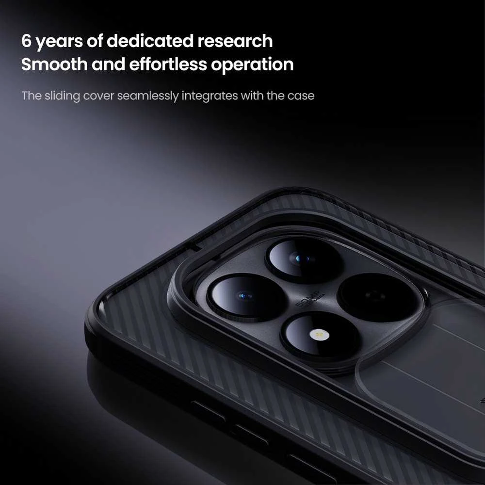 Nillkin CamShield PRO Hard dėklas skirtas Xiaomi Redmi Note 15 Pro 5G Transparent Juodas