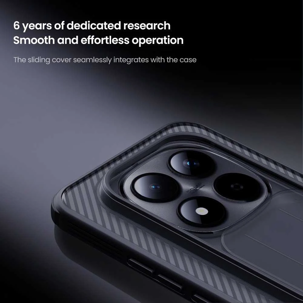 Nillkin CamShield PRO Hard dėklas skirtas Xiaomi Redmi Note 15 Pro+ 5G Transparent Juodas