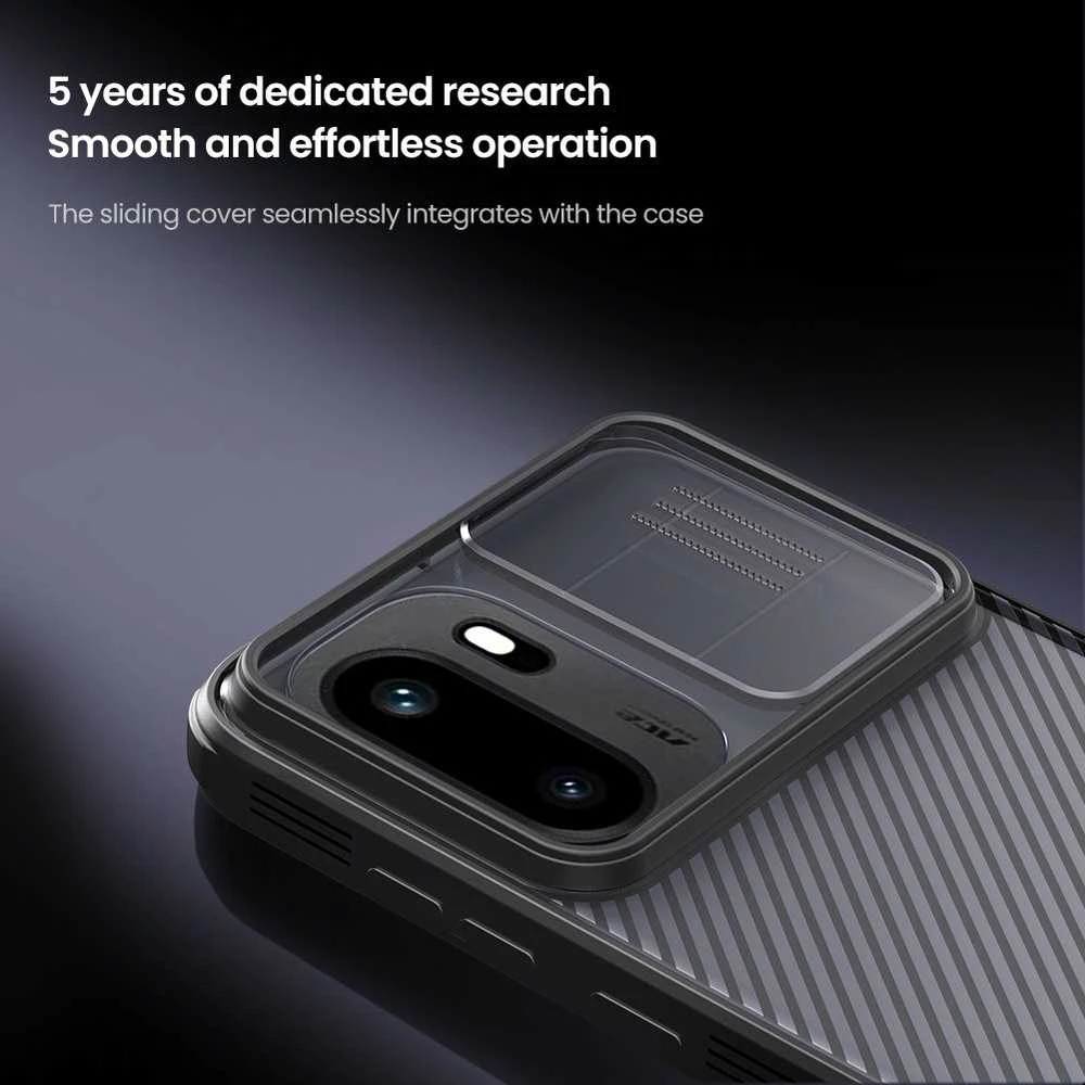 Nillkin CamShield PRO Hard dėklas skirtas OnePlus 15R skaidrus juodos spalvos