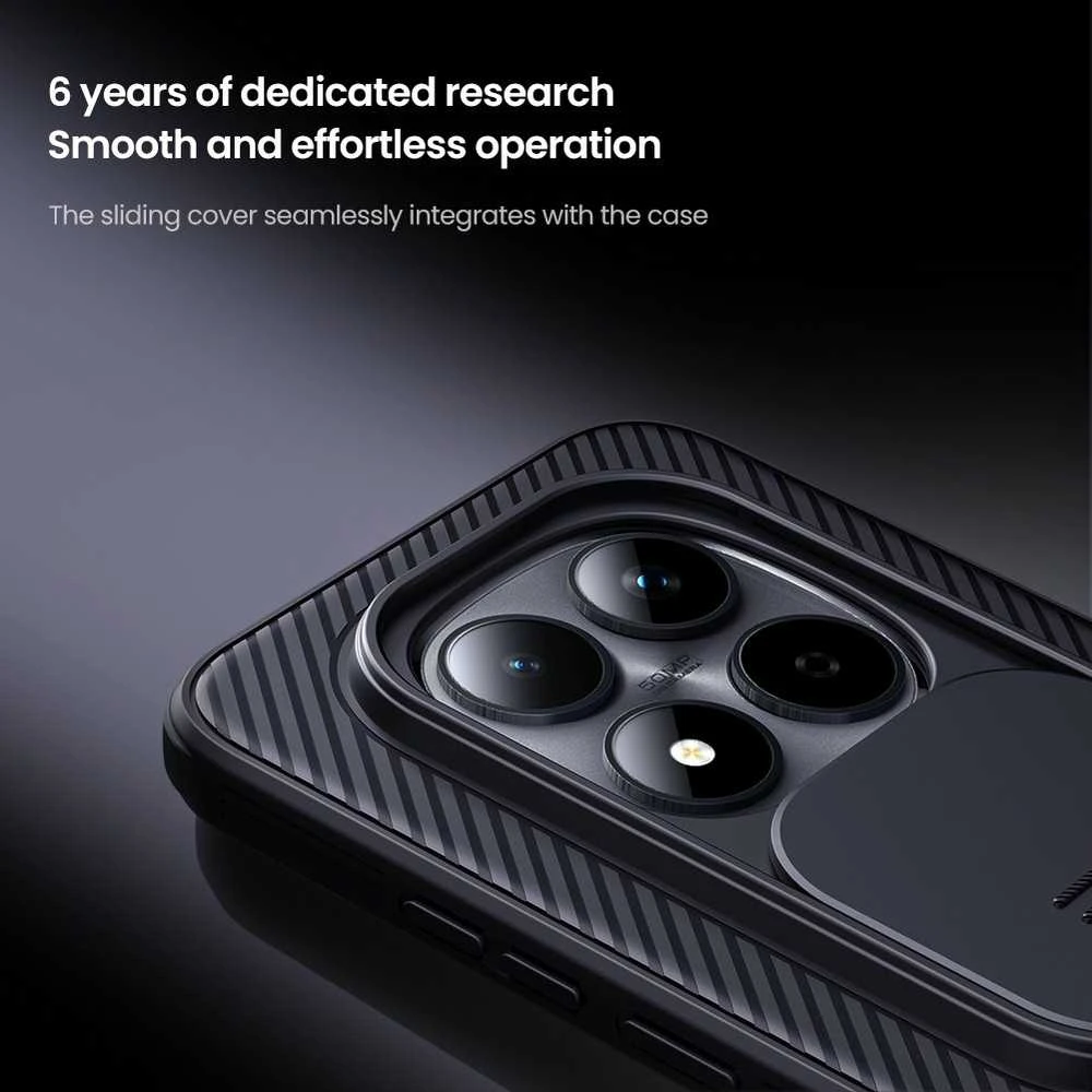 Nillkin CamShield PRO Hard dėklas skirtas Xiaomi Redmi Note 15 Pro 5G Juodas