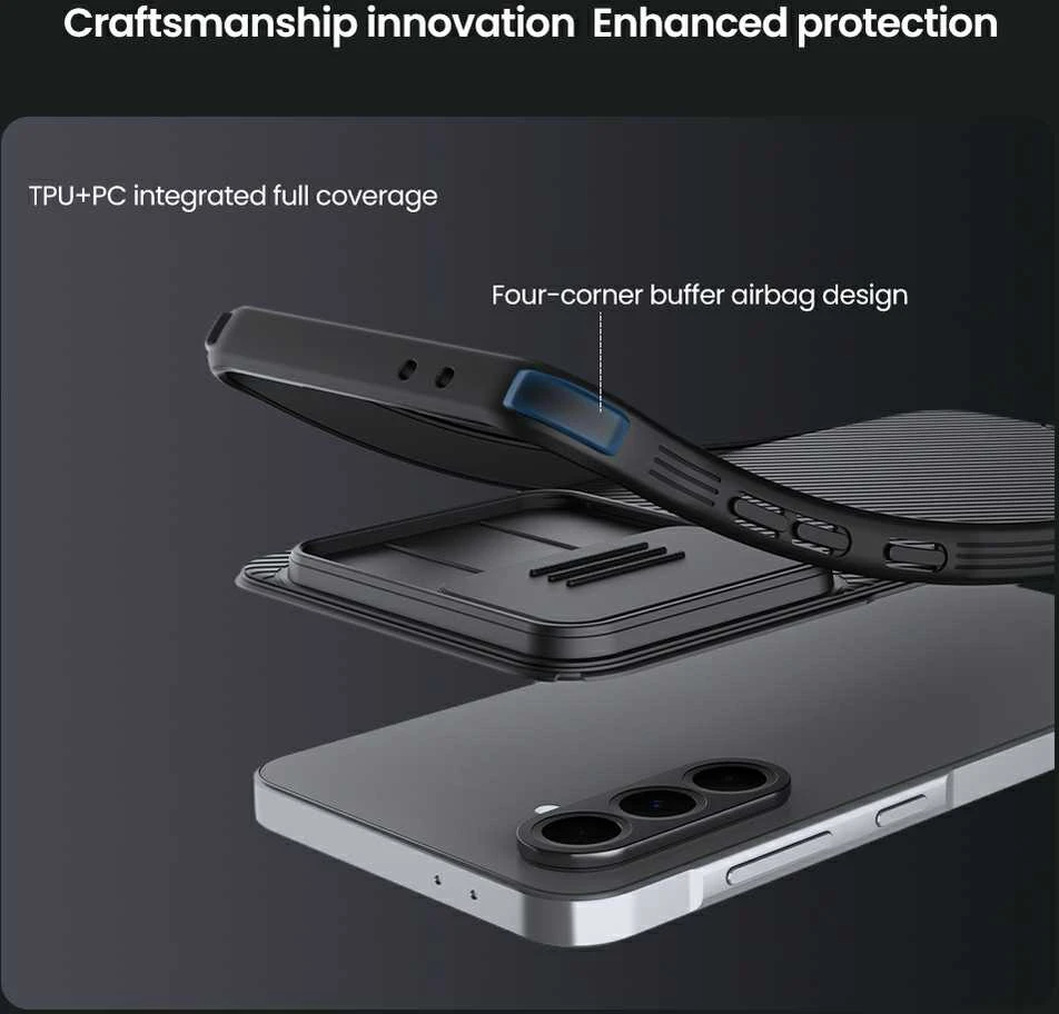 Nillkin CamShield PRO Hard Samsung Galaxy A56 5G dėklas telefonui juodos spalvos