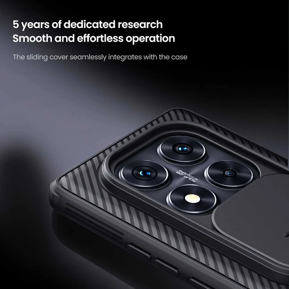 Nillkin CamShield PRO Hard Xiaomi Redmi Note 14 Pro 5G/Poco X7 5G dėklas telefonui juodos spalvos