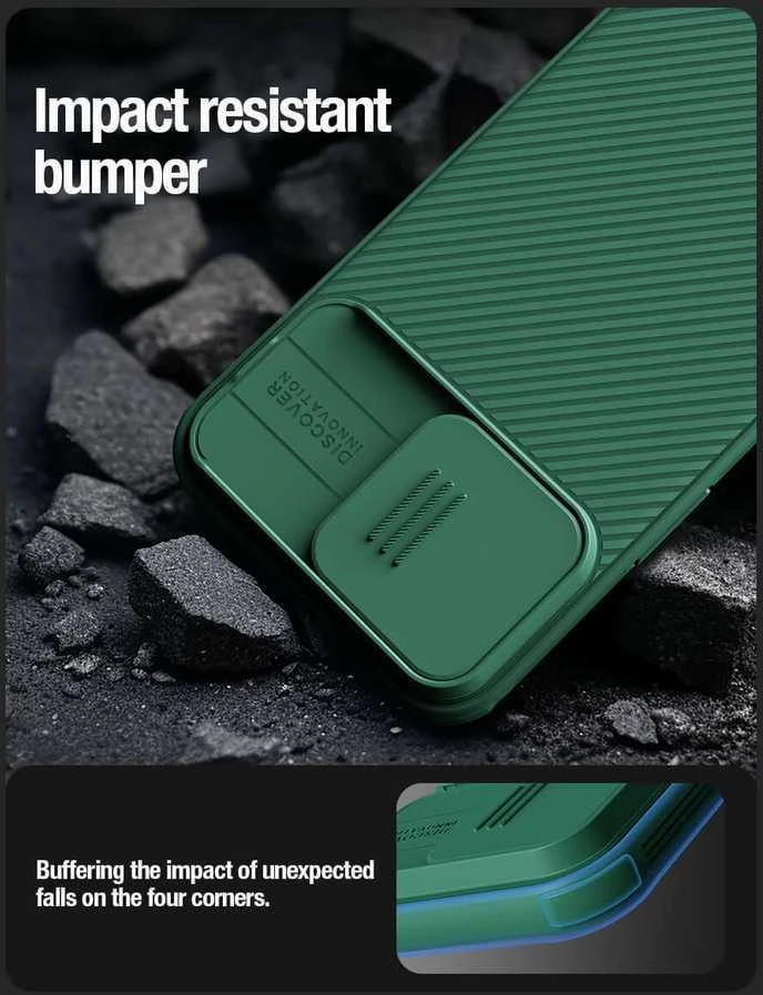 Dėklas Nillkin CamShield Pro Apple iPhone 15 Pro Max mėlynas