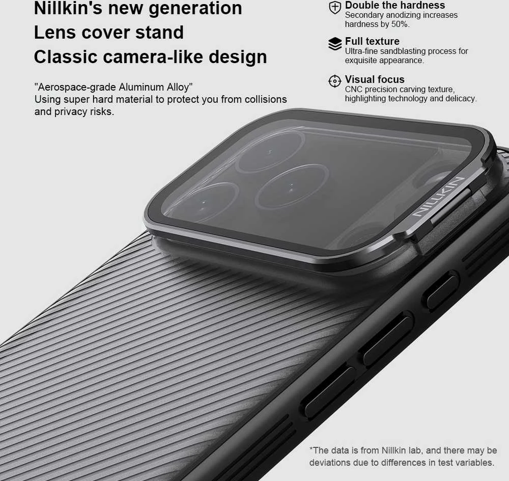 Nillkin CamShield Prop dėklas skirtas Apple iPhone 17 Pro 17 Pro Max skaidrus juodos spalvos