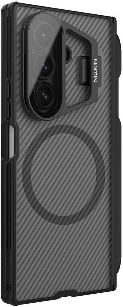 Nillkin CamShield Prop Magnetic Pen Slot dėklas skirtas Samsung Galaxy Z Fold 7 skaidrus juodos spalvos