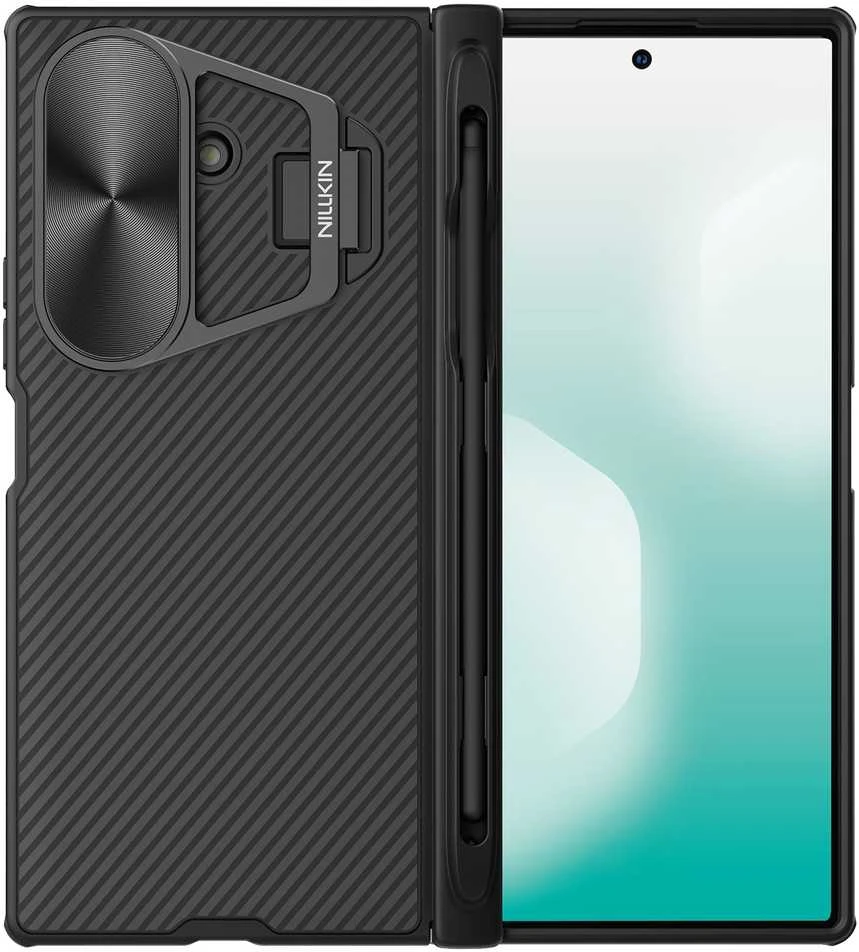 Nillkin CamShield Prop Pen Slot dėklas skirtas Samsung Galaxy Z Fold 7 juodos spalvos