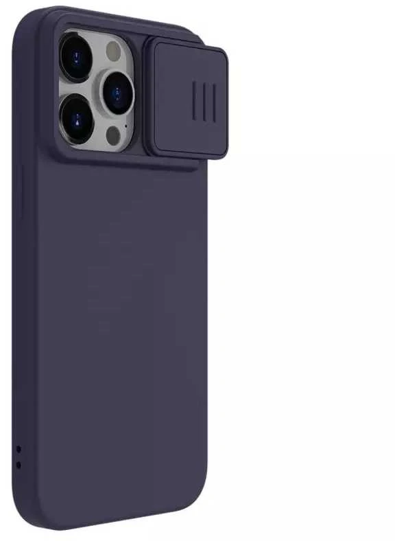 Dėklas Nillkin CamShield Silky Silicone Apple iPhone 15 Pro tamsiai violetinis