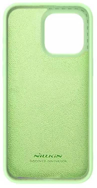 Dėklas Nillkin CamShield Silky Silicone Apple iPhone 15 Pro Max šviesiai žalias