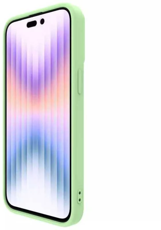 Dėklas Nillkin CamShield Silky Silicone Apple iPhone 15 Pro Max šviesiai žalias