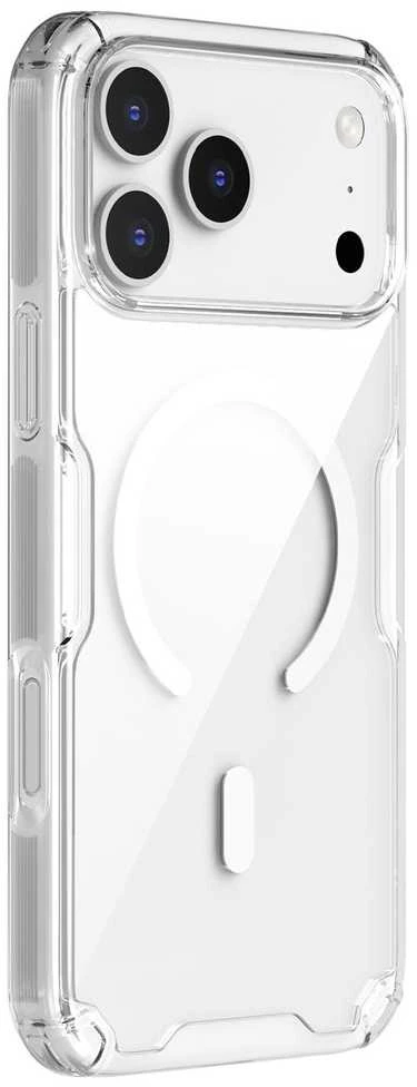 Nillkin Nature TPU Pro Magnetic dėklas suderinamas su MagSafe skirtas Apple iPhone 17 Pro Max – skaidrus