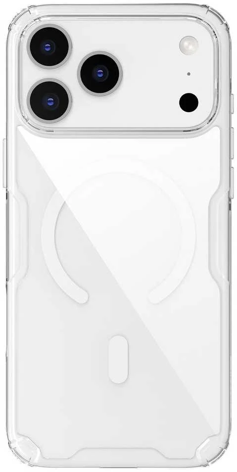 Nillkin Nature TPU Pro Magnetic dėklas suderinamas su MagSafe skirtas Apple iPhone 17 Pro Max – skaidrus