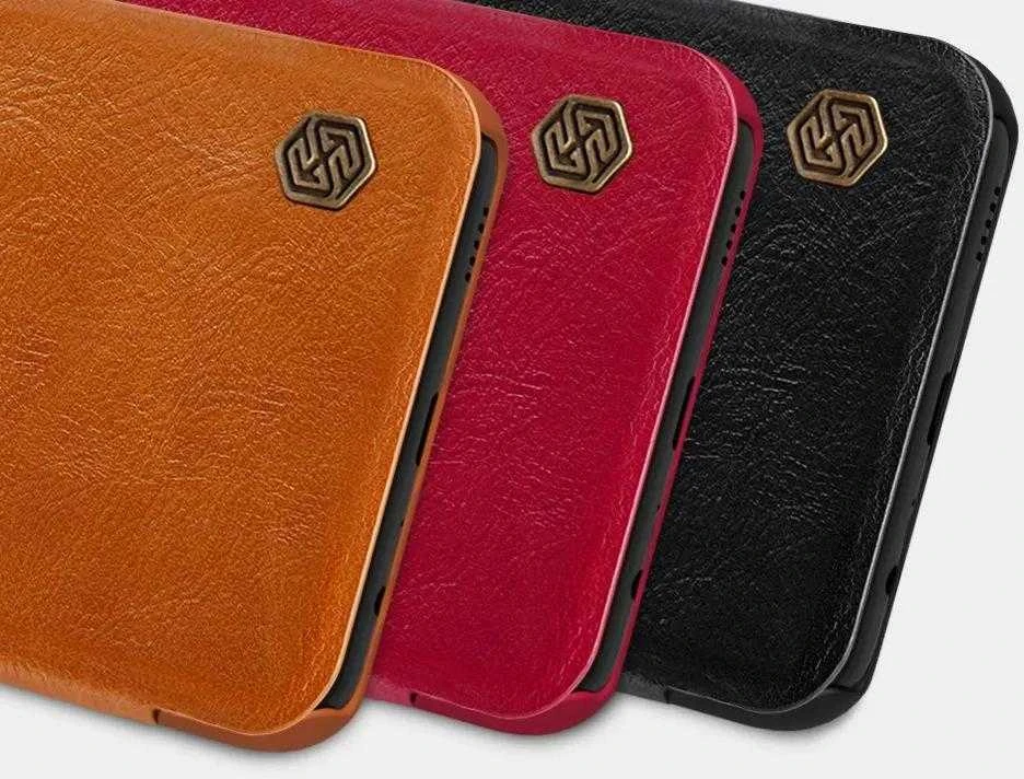 Nillkin Qin leather holster Samsung Galaxy A03s dėklas telefonui raudonos spalvos