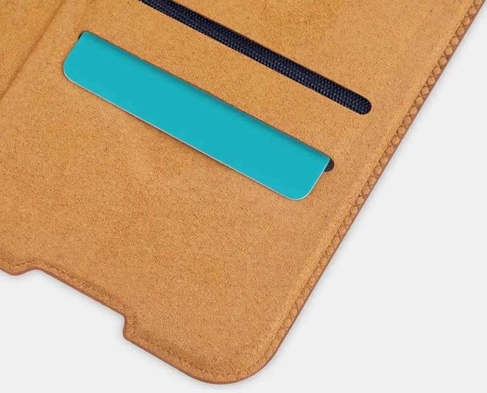 Nillkin Qin leather holster Xiaomi Redmi Note 9T 5G dėklas telefonui rudos spalvos