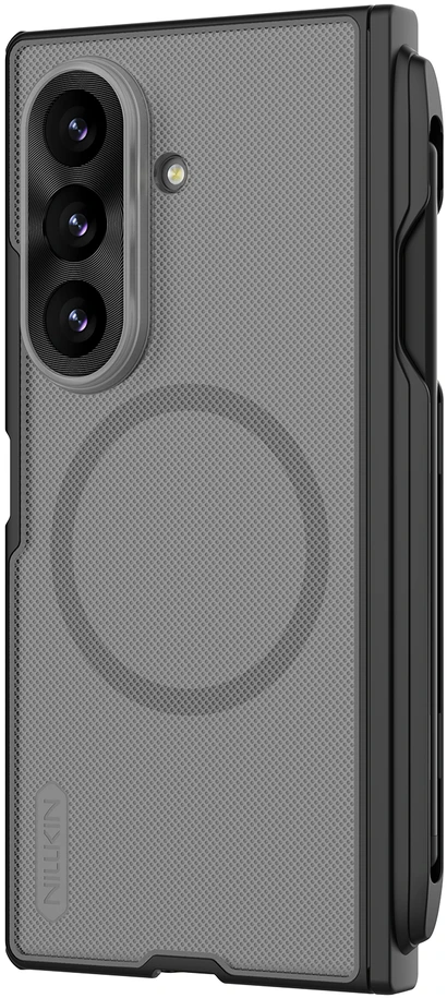 Nillkin Super Frosted FOLD Magnetic Pen Slot Back dėklas skirtas Samsung Galaxy Z Fold 8 Ultra skaidrus juodos spalvos
