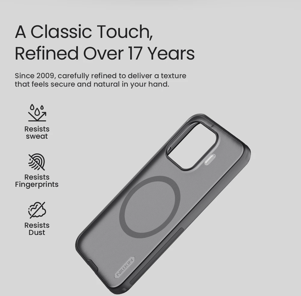 Nillkin Super Frosted PRO Magnetic Back Dėklas Xiaomi 17T Pro juodos spalvos