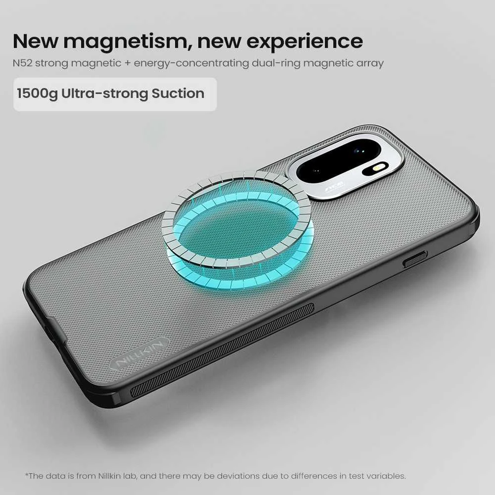 Nillkin Super Frosted PRO Magnetic Back dėklas skirtas OnePlus 15R skaidrus juodos spalvos