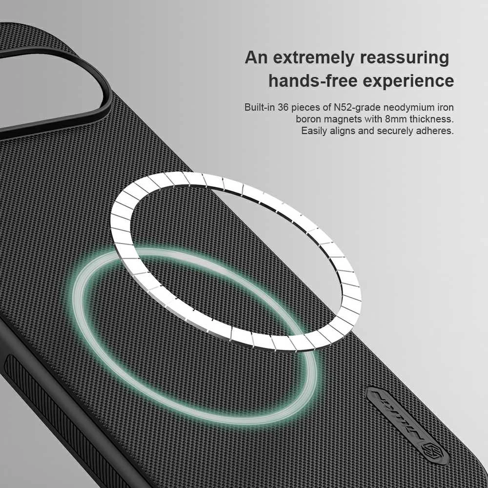 Nillkin Super Frosted PRO Magnetic Google Pixel 9/9 Pro dėklas telefonui juodos spalvos