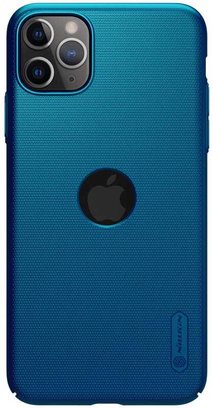 Nillkin Super Frosted Shield - dėklas skirtas Apple iPhone 11 Pro Max su wycięciem na logo Peacock Mėlyna