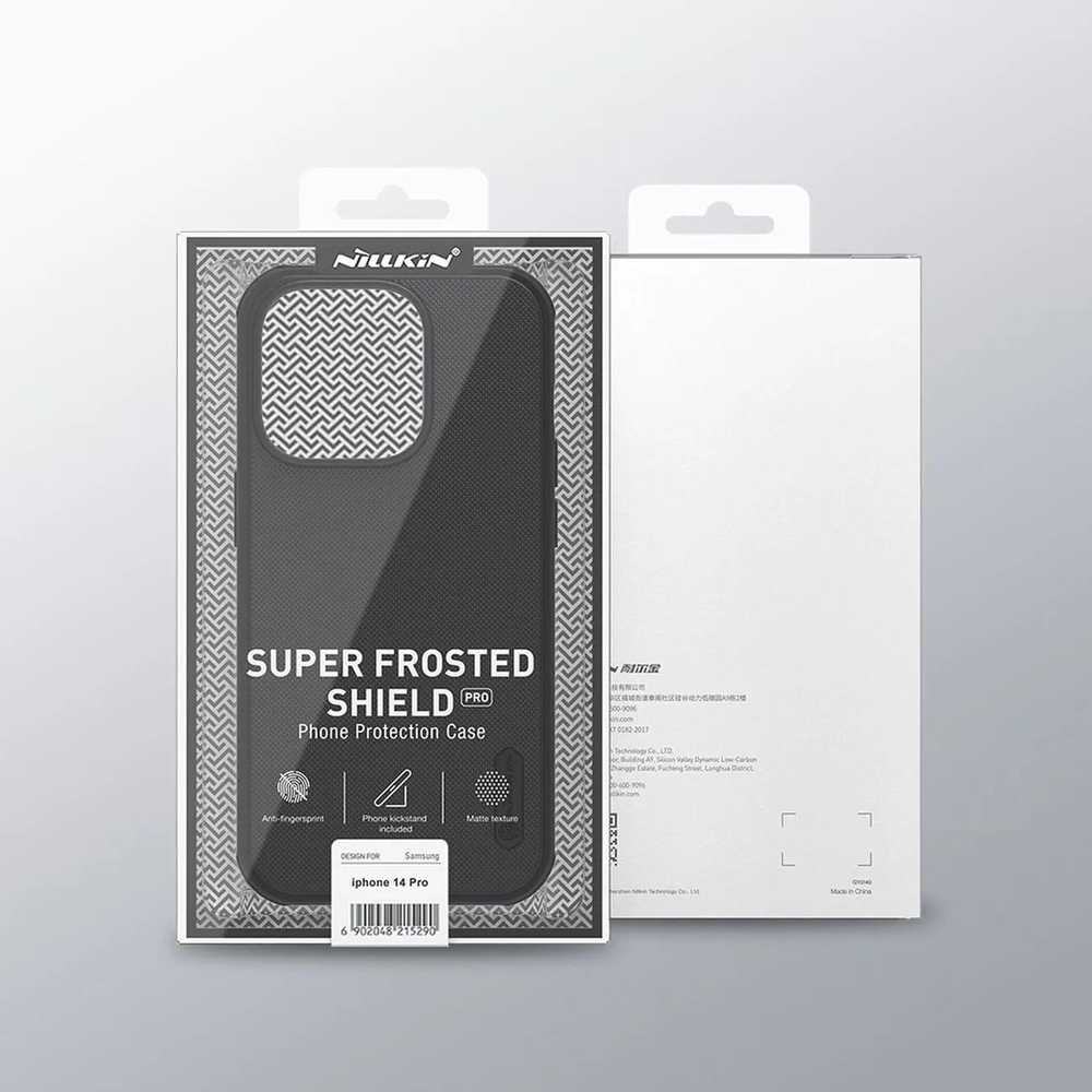 Dėklas Nillkin Super Frosted Shield Pro Apple iPhone 14 Pro juodas