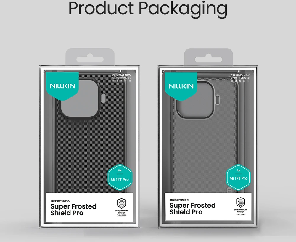 Nillkin Super Frosted Shield Pro dėklas, skirtas Xiaomi 17T Pro, skaidrus juodas