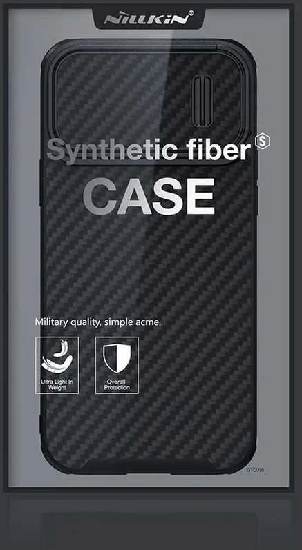 Nillkin Synthetic Fiber S Apple iPhone 14 Pro with camera, dėklas telefonui juodos spalvos