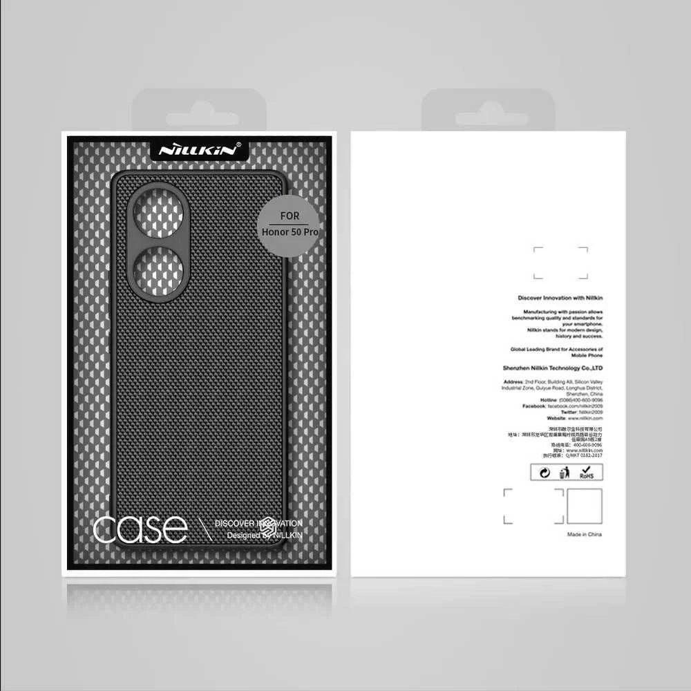 Nillkin Textured durable reinforced gel frame and nylon back Honor 50 Pro dėklas telefonui juodos spalvos
