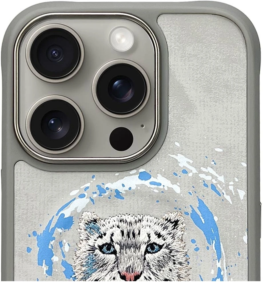 Nimmy Panther MagSafe dėklas Apple iPhone 16 Pro light pilkos spalvos
