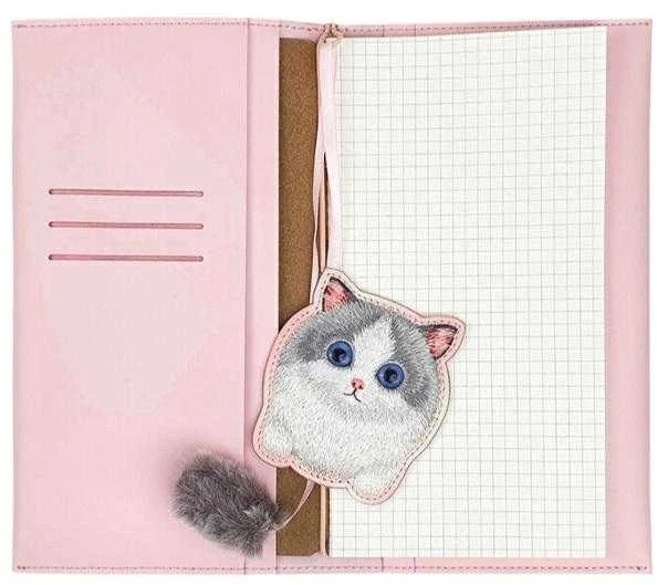 Nimmy rinkinys 2in1 užrašų knygelė + rašiklis rožinės spalvos Big Eyed Pet 2.0 Cat