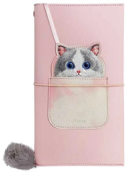 Nimmy rinkinys 2in1 užrašų knygelė + rašiklis rožinės spalvos Big Eyed Pet 2.0 Cat