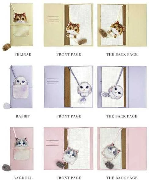 Nimmy rinkinys 2in1 užrašų knygelė + rašiklis rožinės spalvos Big Eyed Pet 2.0 Cat