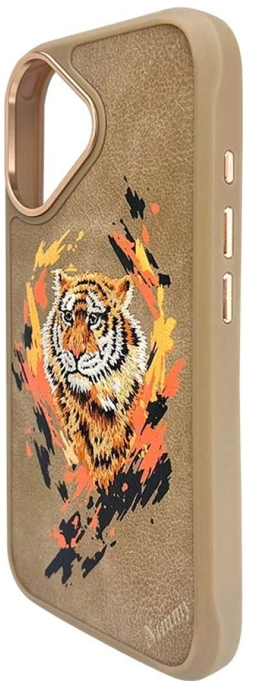 Nimmy Tiger MagSafe dėklas Apple iPhone 16 light rudos spalvos