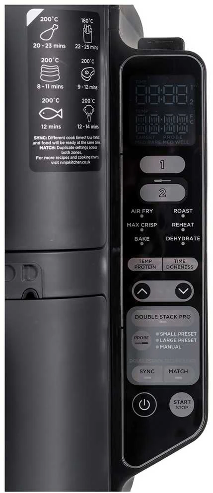 Karšto oro gruzdintuvė Ninja Double Stack XL SL451EU, 9,5 l - Smart Cook sistema su termometru