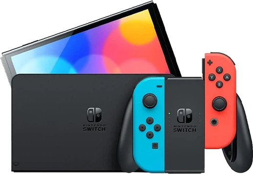 Nintendo Switch OLED konsolė (su Neon Raudona ir Neon Mėlyna Joy