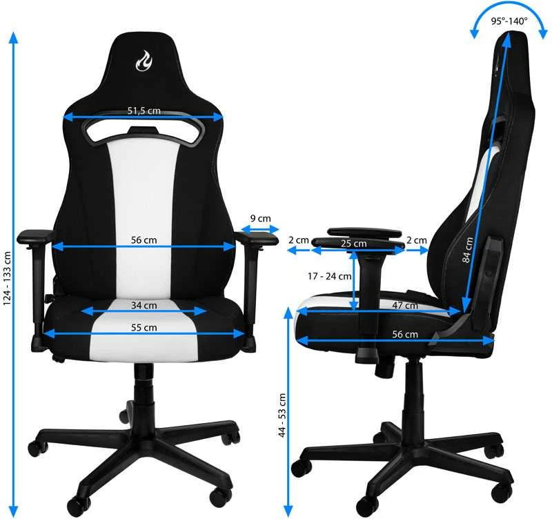 Žaidimų kėdė Nitro Concepts E250 Gaming Chair, Juoda-balta
