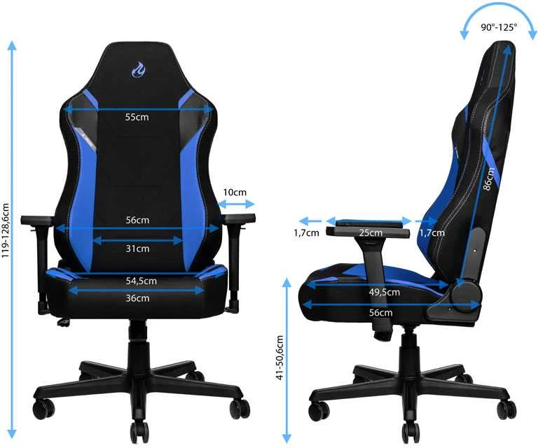 Žaidimų kėdė Nitro Concepts X1000 Gaming Chair, Juoda-mėlyna