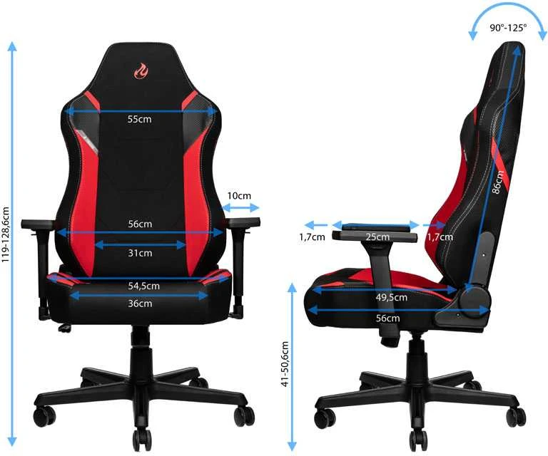 Žaidimų kėdė Nitro Concepts X1000 Gaming Chair, Juoda-raudona