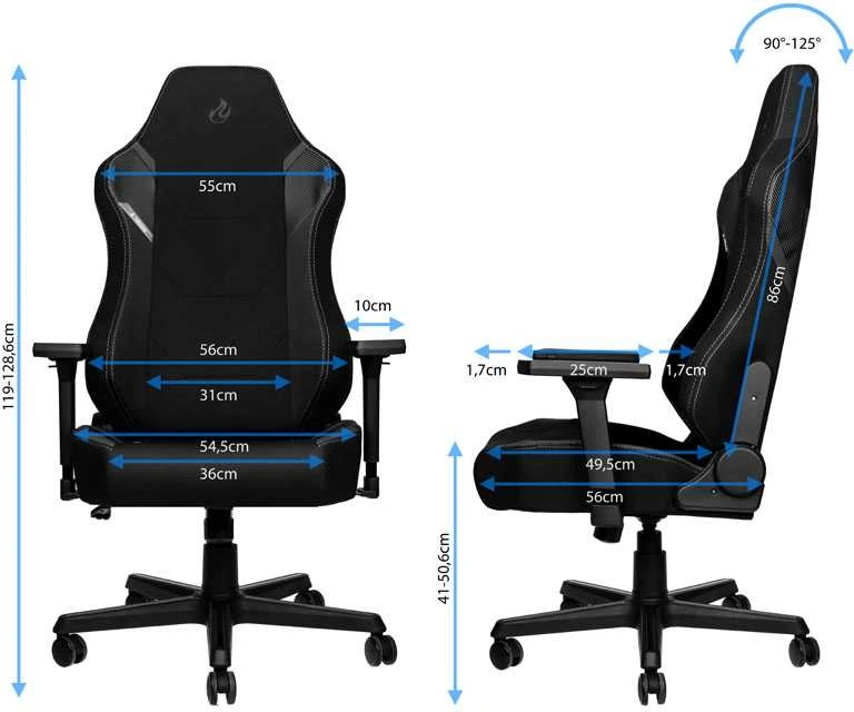Žaidimų kėdė Nitro Concepts X1000 Gaming Chair, Juoda