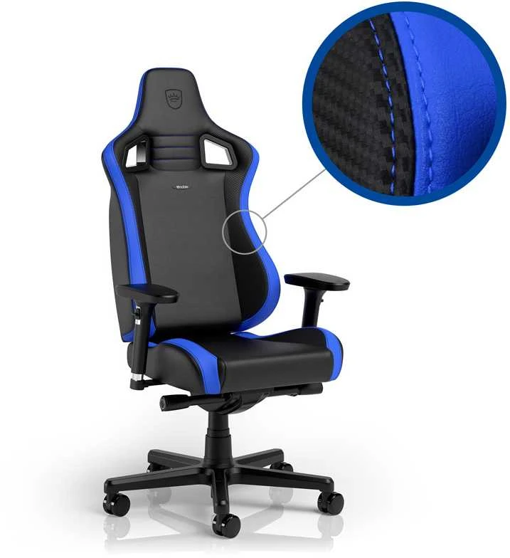 Žaidimų kėdė Noblechairs EPIC Comapct Gaming Chair, Juoda/Carbon/Mėlyna