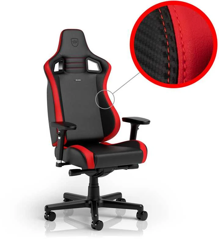 Žaidimų kėdė Noblechairs EPIC Comapct Gaming Chair, Juoda/Carbon/Raudona