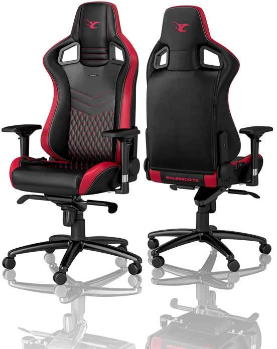 Žaidimų kėdė Noblechairs EPIC mousesports Edition PU-Leather Gaming Chair, Juoda-raudona