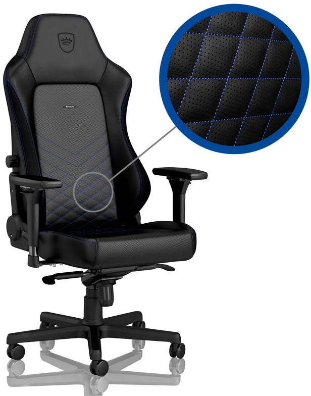 Žaidimų kėdė Noblechairs HERO PU-Leather Gaming Chair, Juoda-mėlyna