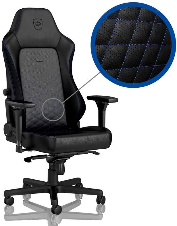 Žaidimų kėdė Noblechairs HERO PU-Leather Gaming Chair, Juoda-mėlyna